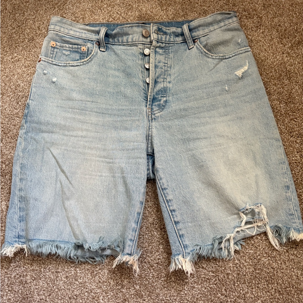Gap Frayed Hem Denim Bermuda  Shorts